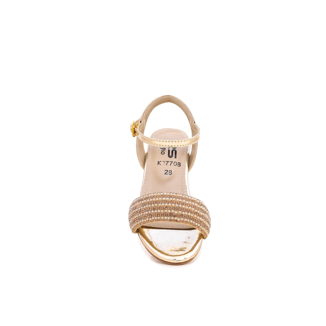 Girls Golden Fancy Sandal KD7708