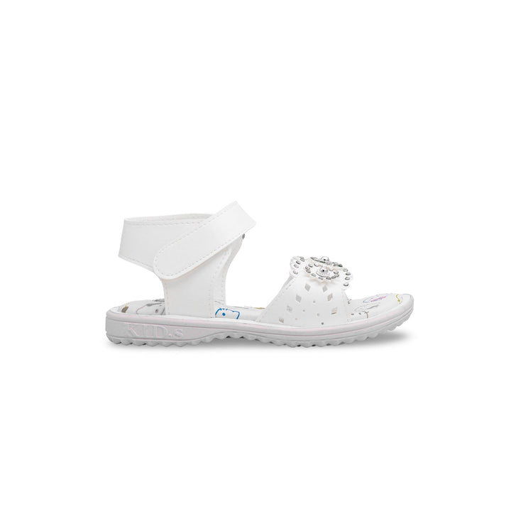 Girls White Casual Sandal KD7782