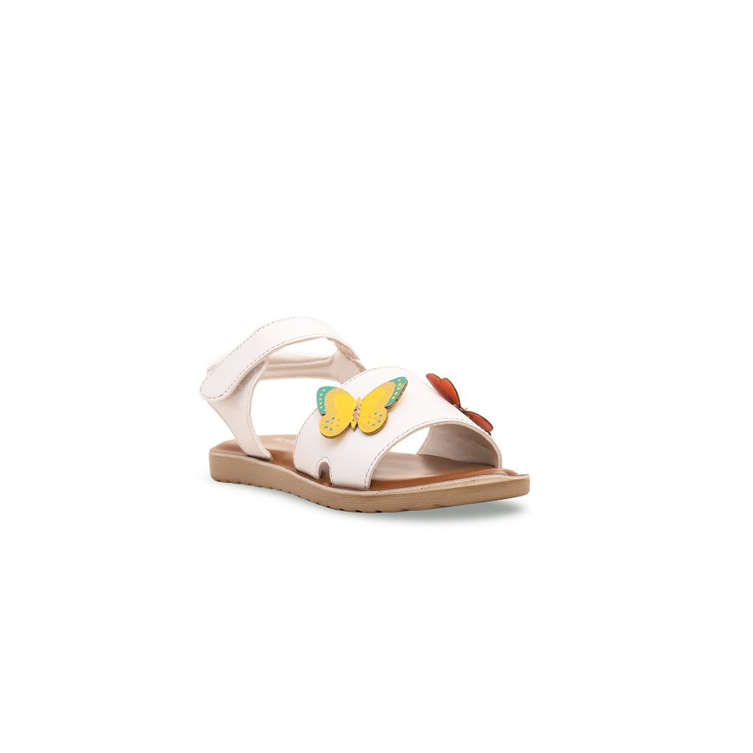 Girls White Casual Sandal KD7851