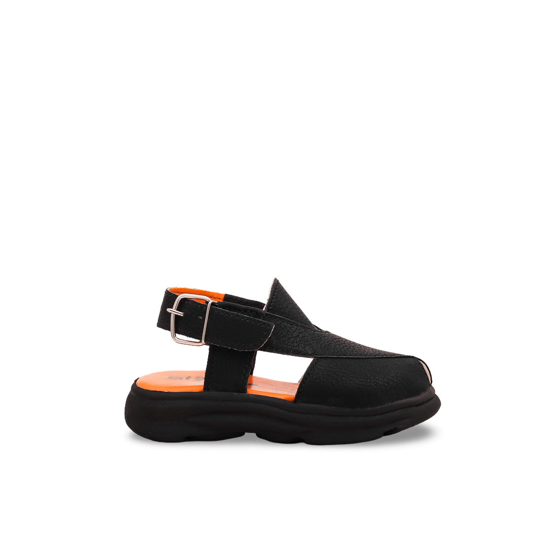 Boys Black Peshawari Chappal KD9444