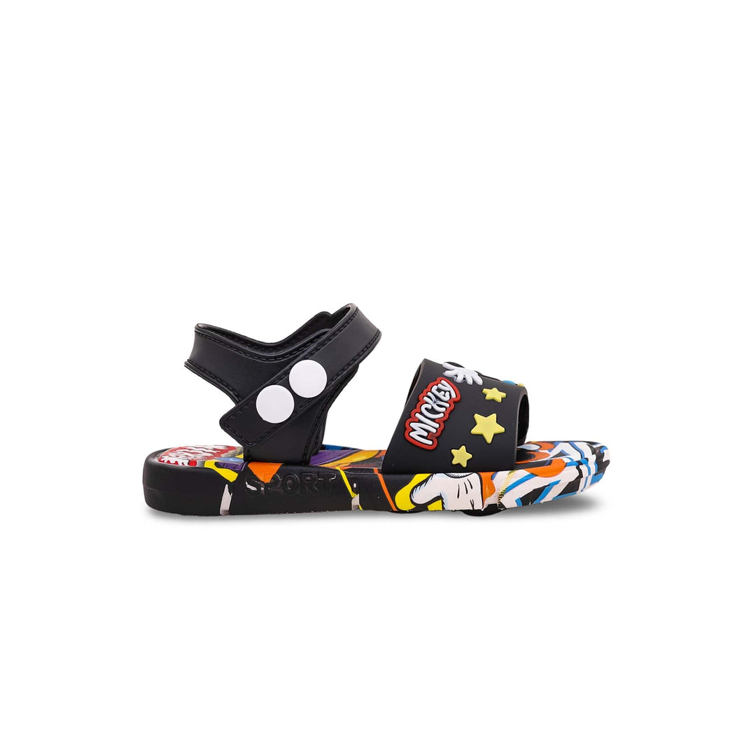 Boys Black Casual Sandal KD9535