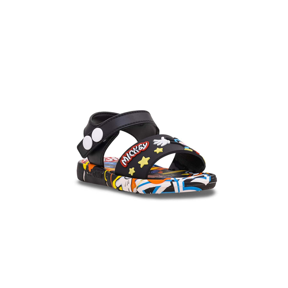 Boys Black Casual Sandal KD9535