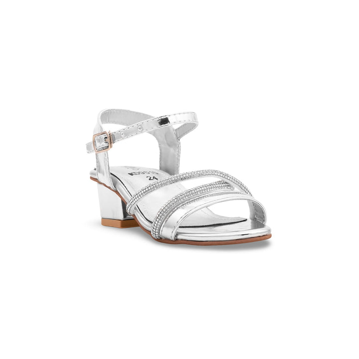 Girls Silver Fancy Sandal KD9616