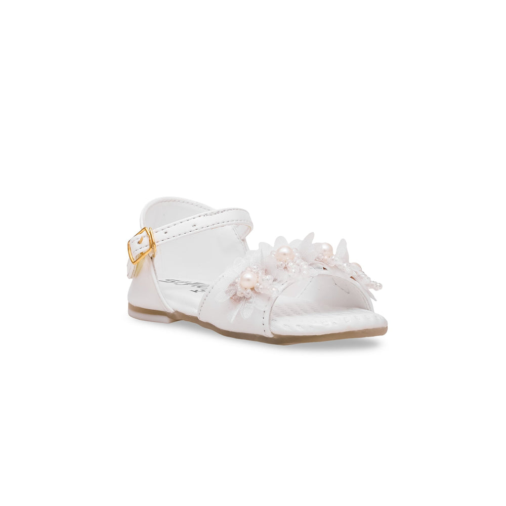 Girls White Formal Sandal KD9619