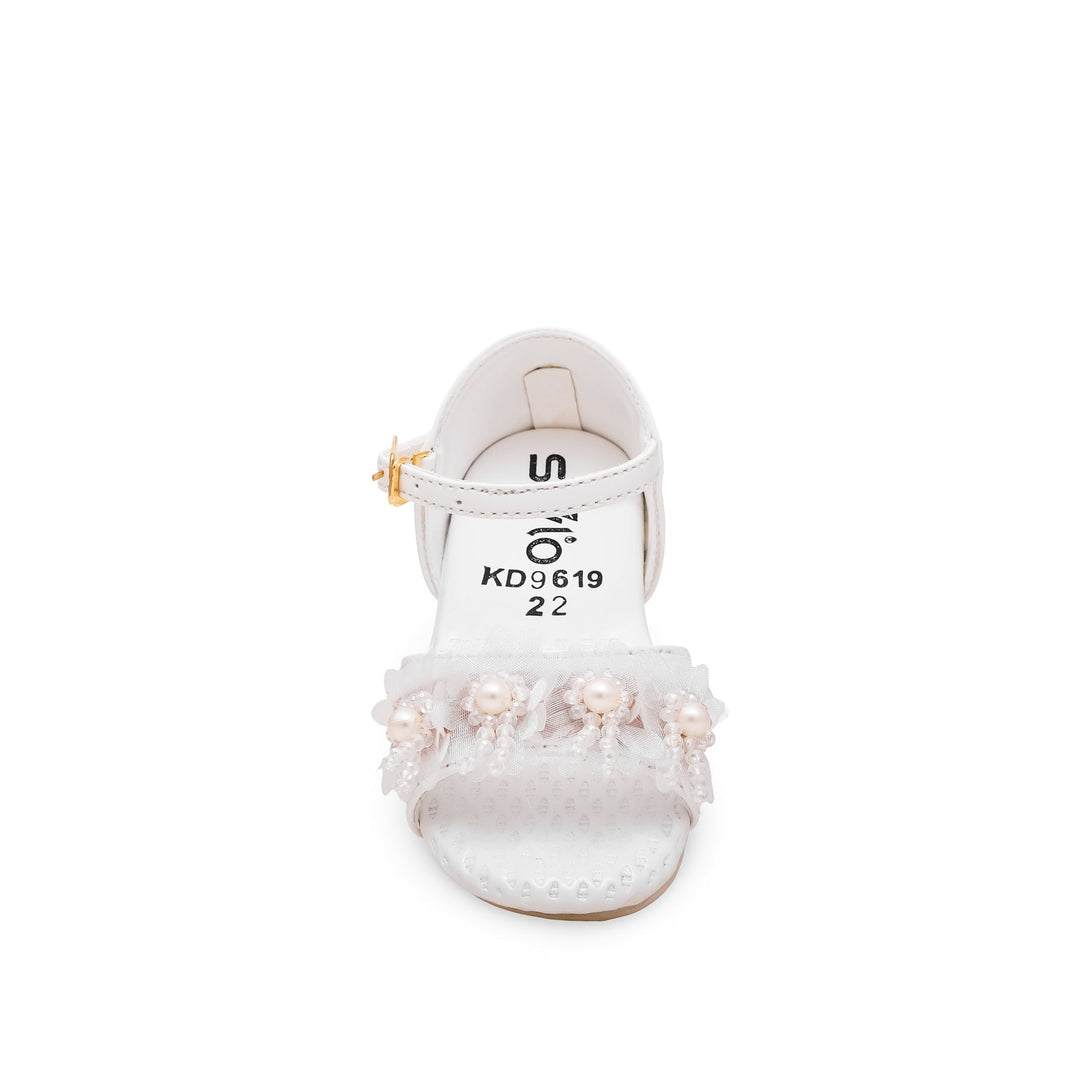 Girls White Formal Sandal KD9619