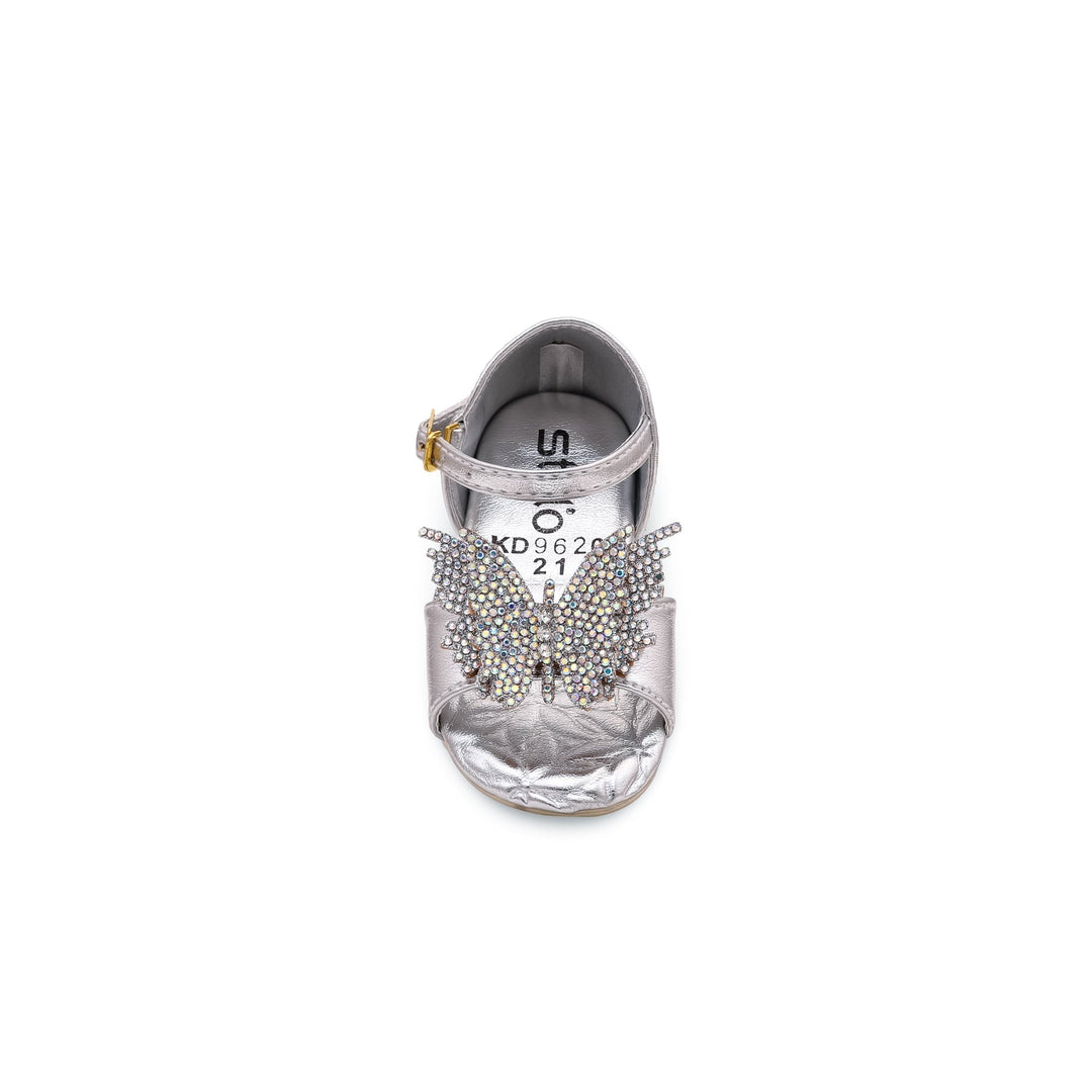 Girls Silver Formal Sandal KD9620