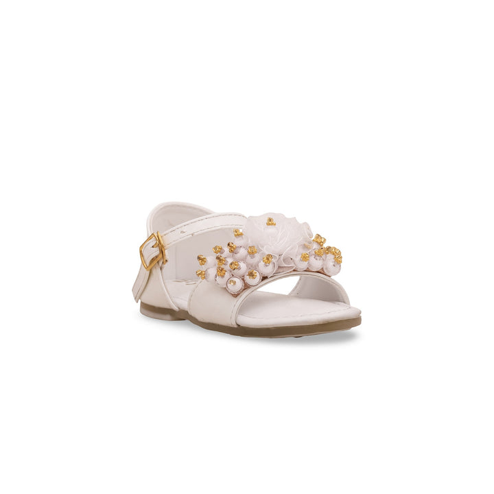 Girls White Formal Sandal KD9627