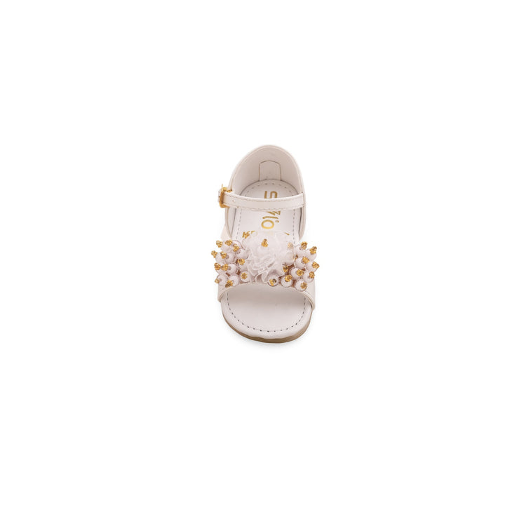 Girls White Formal Sandal KD9627