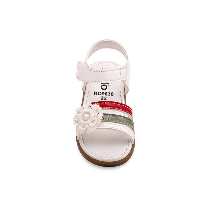 Girls White Formal Sandal KD9630