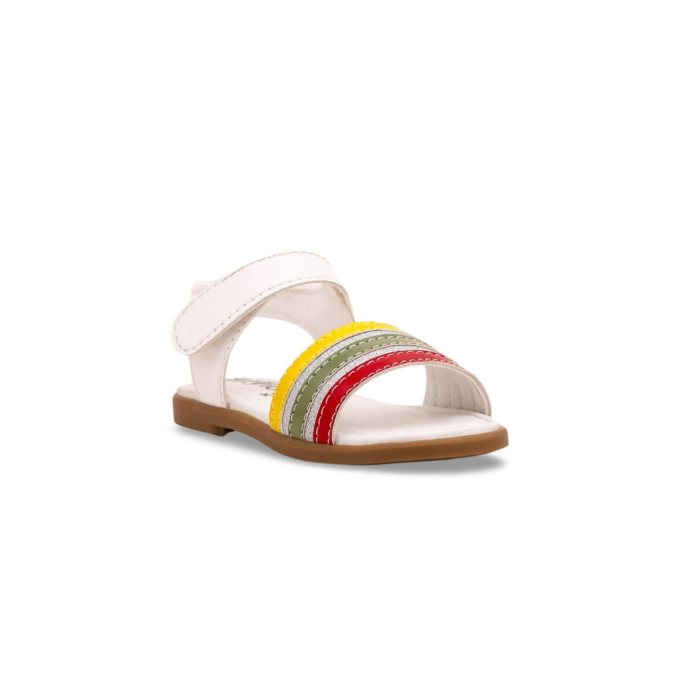 Girls White Casual Sandal KD9631