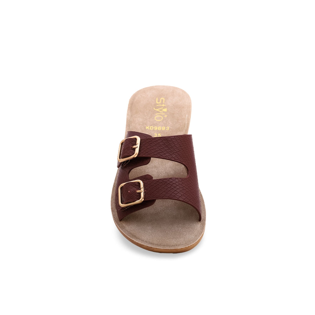 Girls Maroon Casual Slipper KD9693