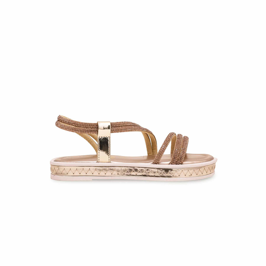 Girls Golden Fancy Sandal KD9838