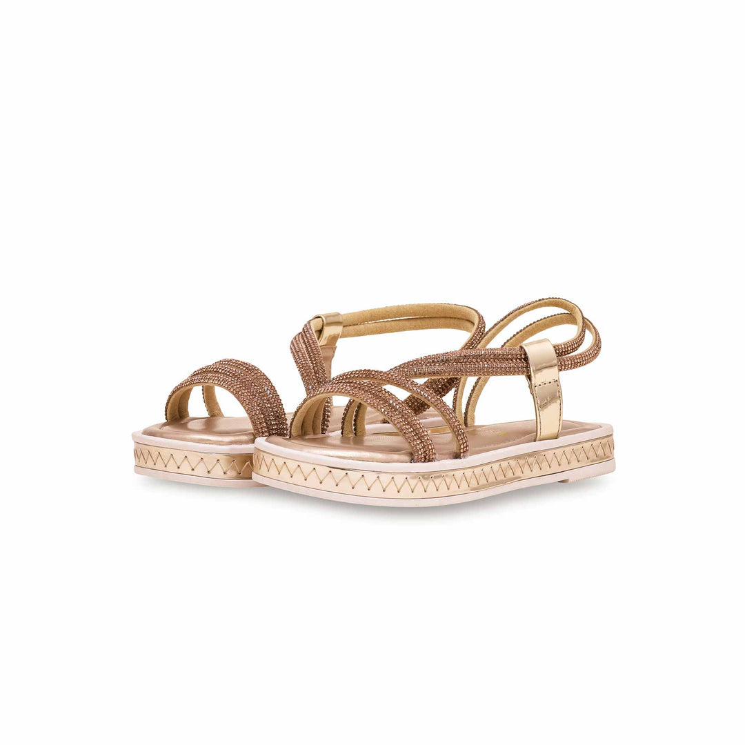 Girls Golden Fancy Sandal KD9838