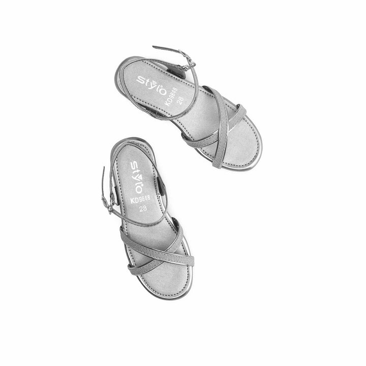 Girls Grey Formal Sandal KD9848