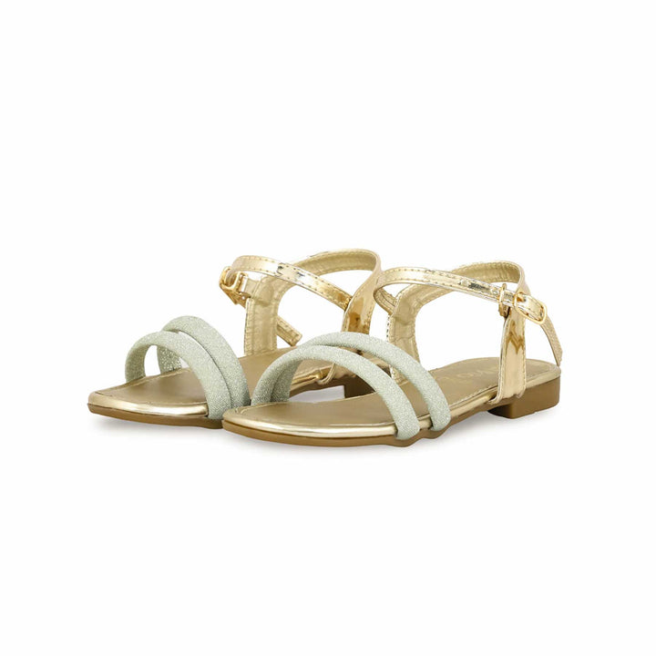 Girls Golden Fancy Sandal KD9849