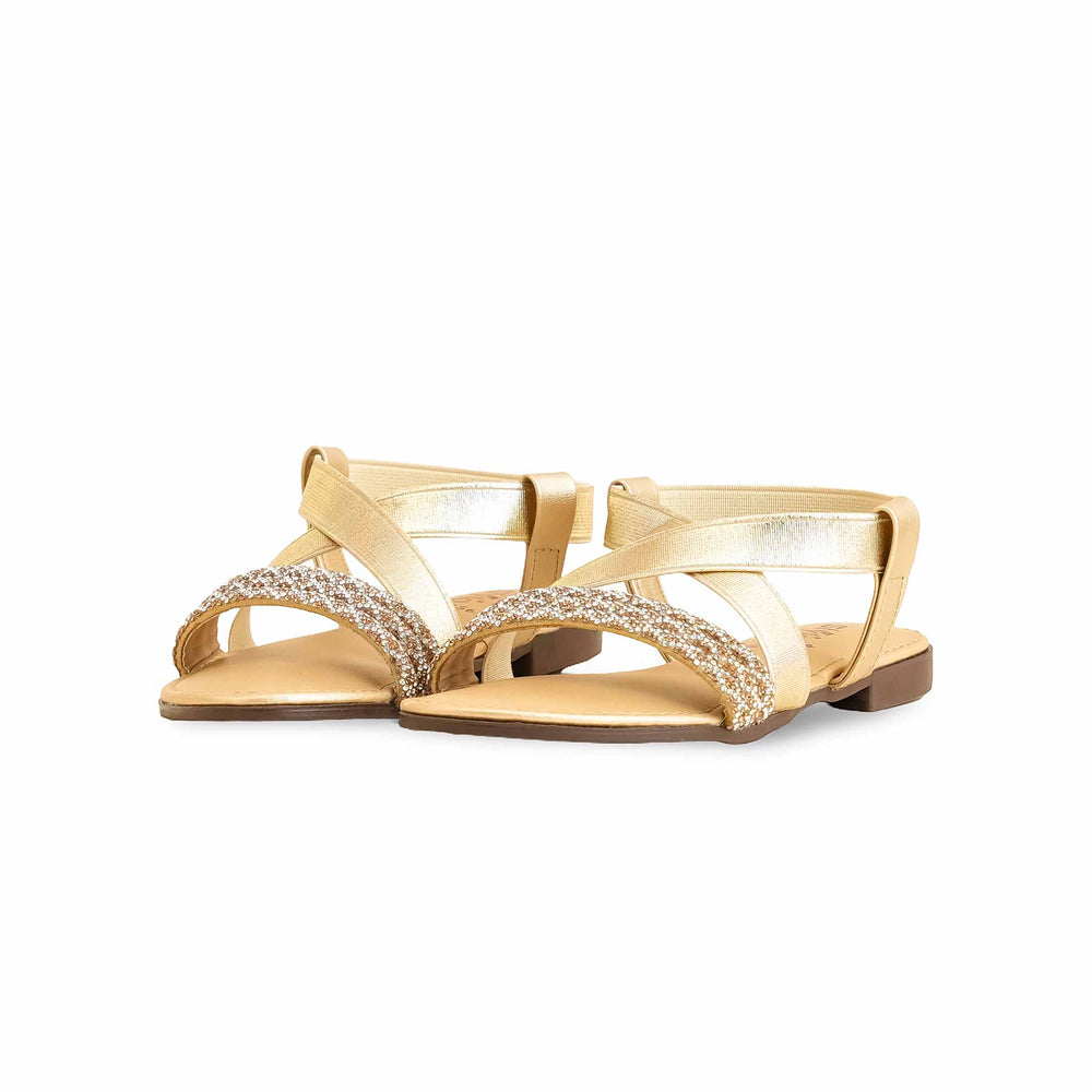 Girls Golden Fancy Sandal KD9856