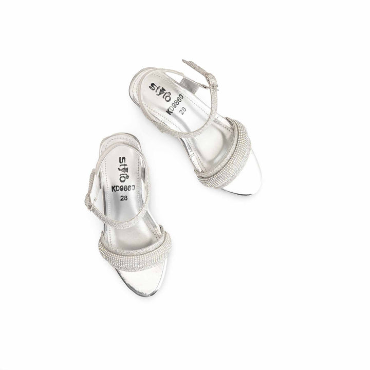 Girls Silver Fancy Sandal KD9860