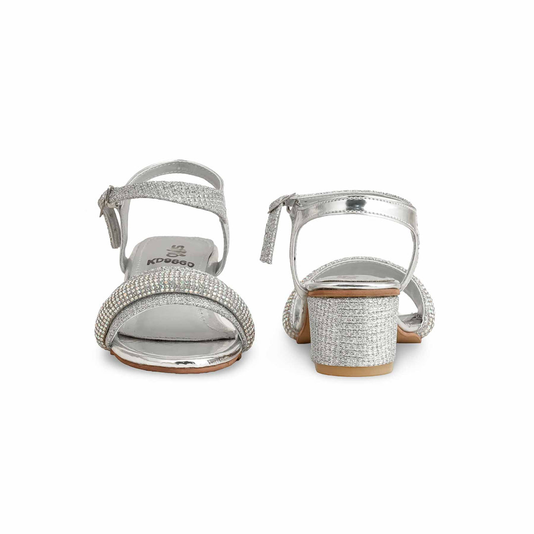 Girls Silver Fancy Sandal KD9860