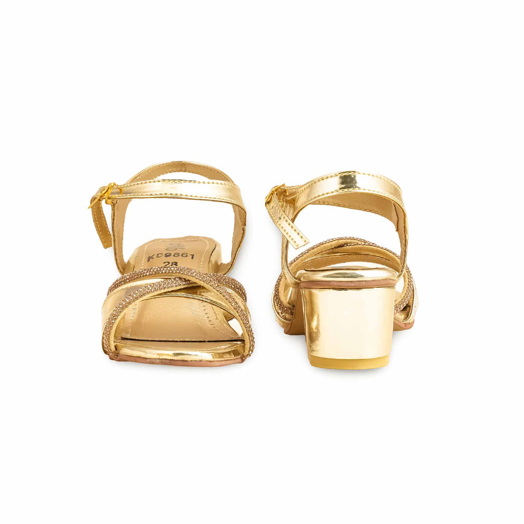 Girls Golden Fancy Sandal KD9861