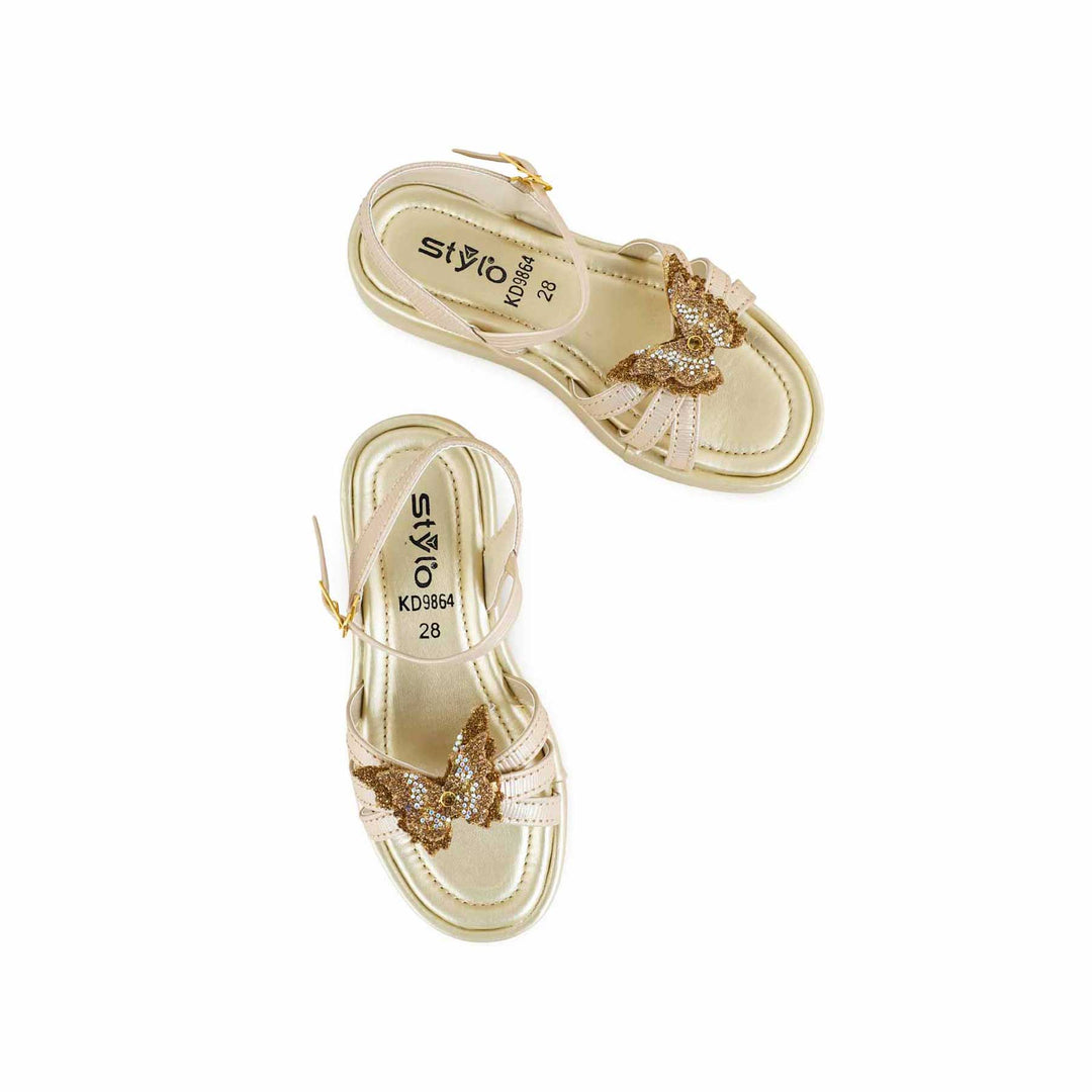 Girls Golden Formal Sandal KD9864