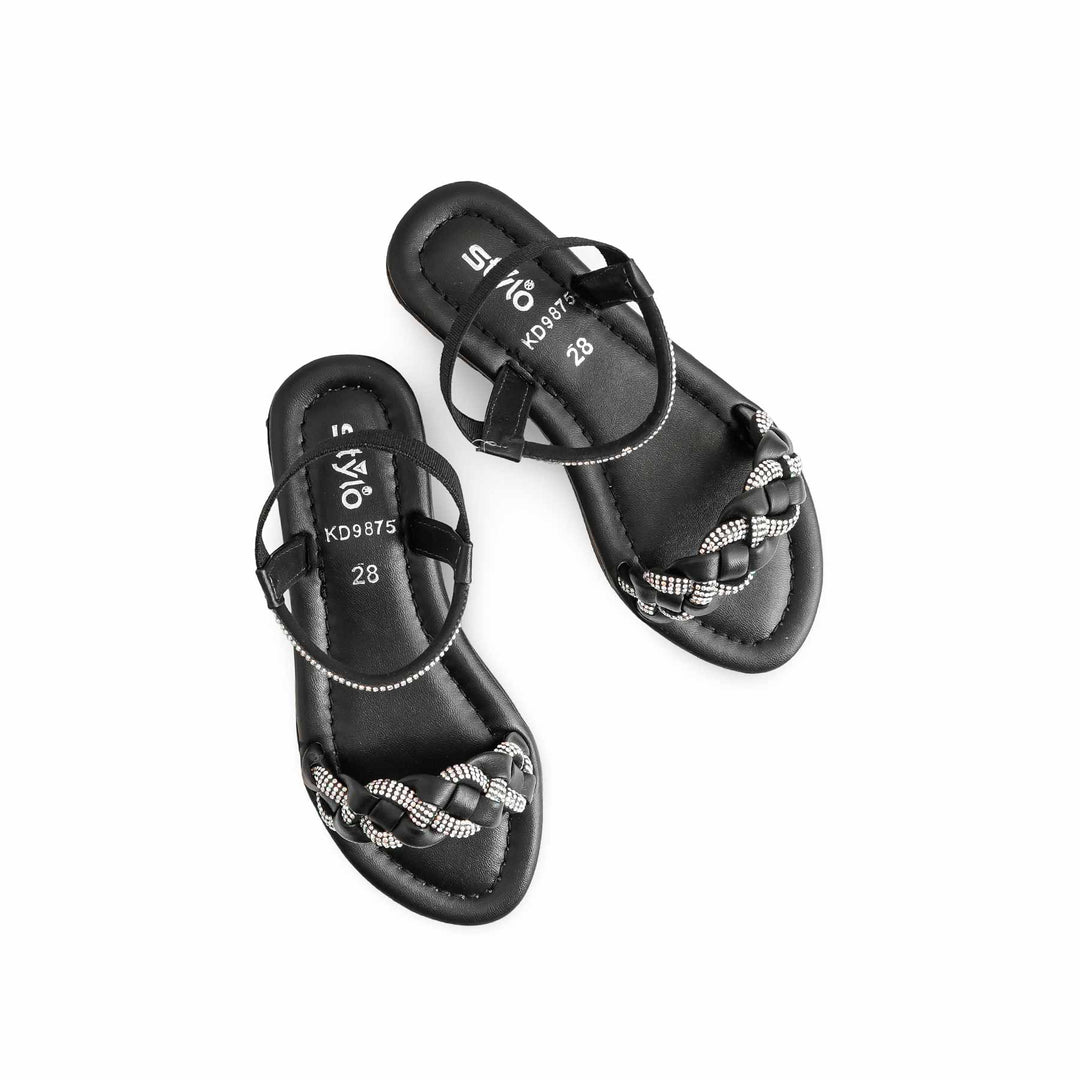 Girls Black Formal Sandal KD9875