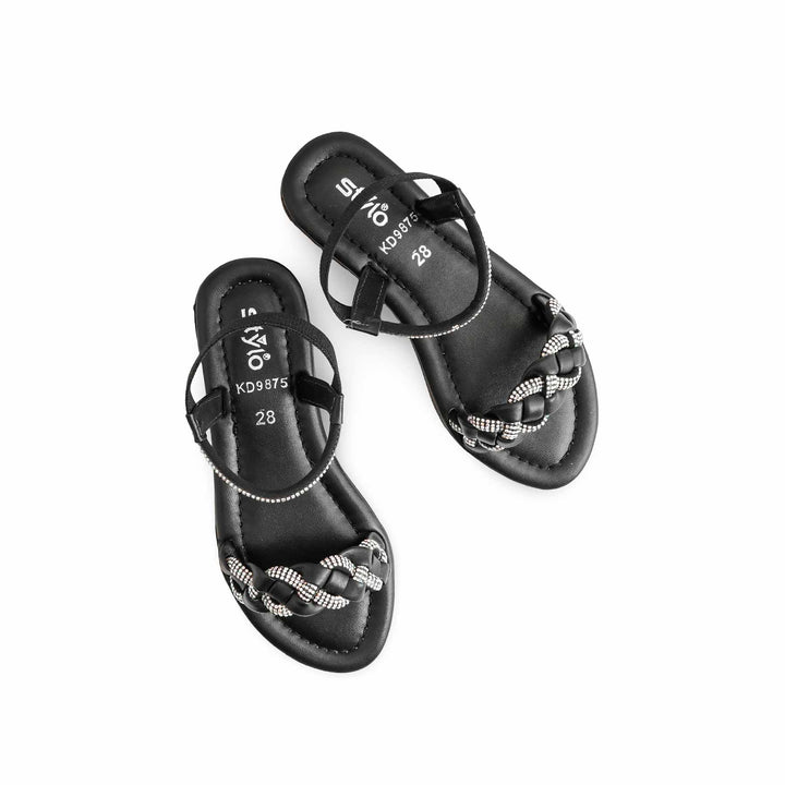 Girls Black Formal Sandal KD9875
