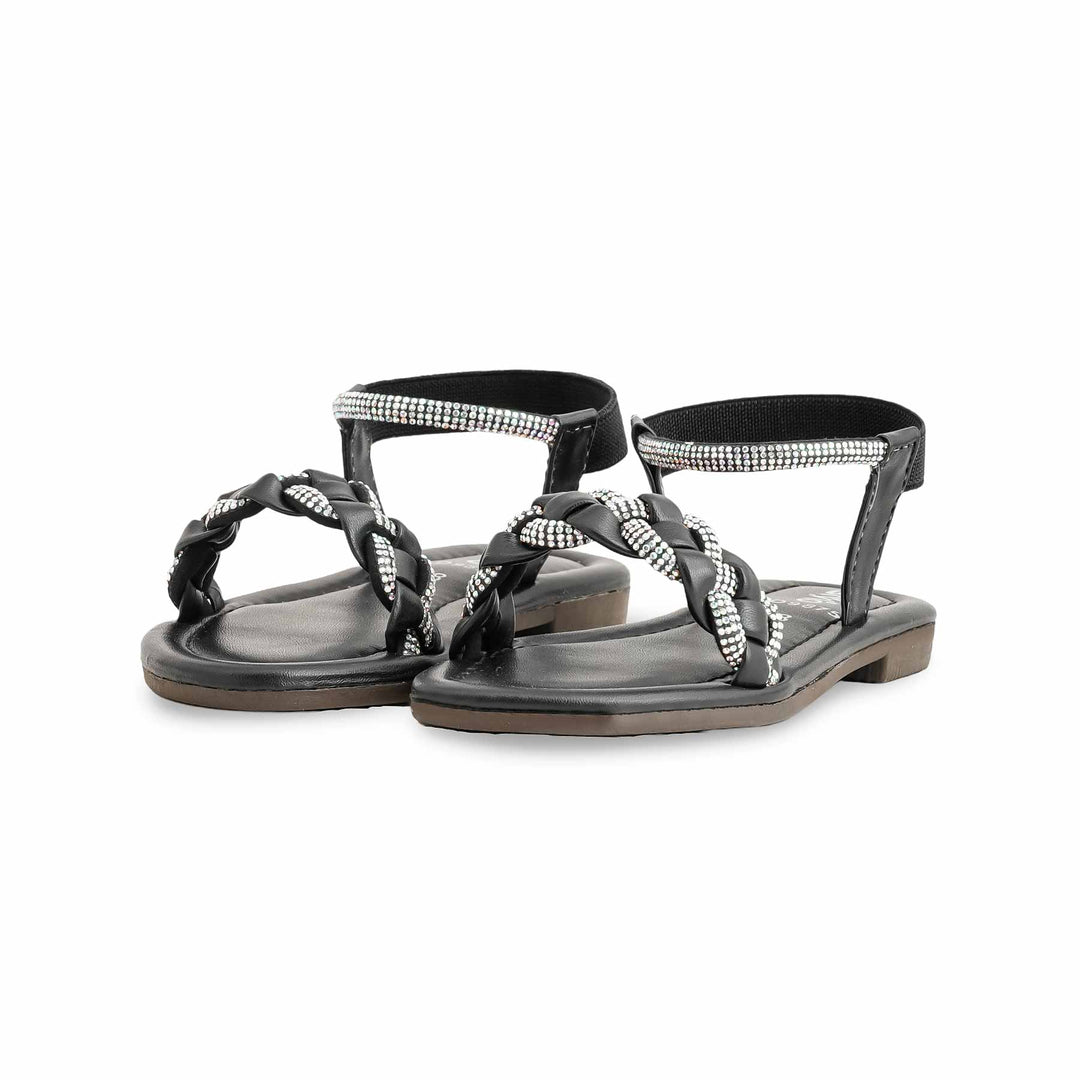 Girls Black Formal Sandal KD9875