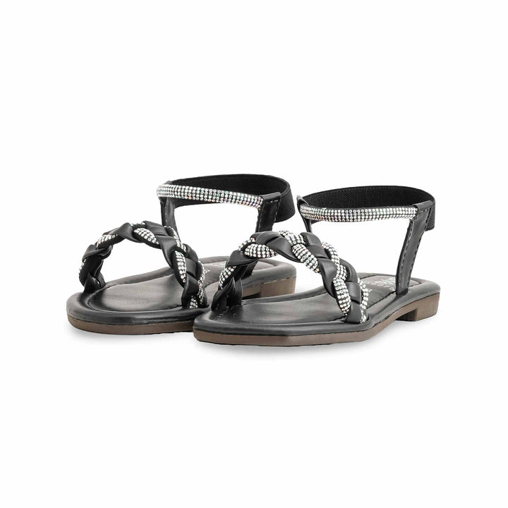 Girls Black Formal Sandal KD9875