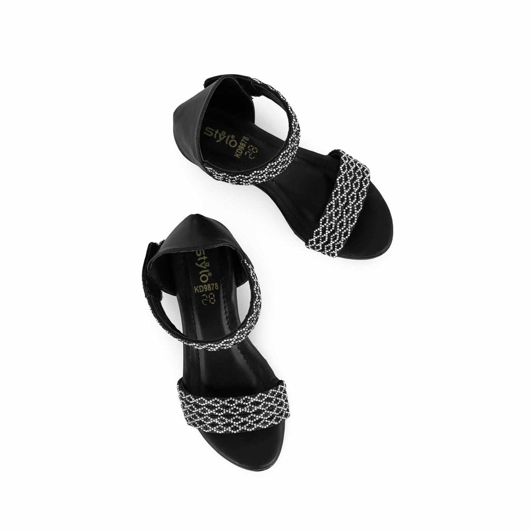 Girls Black Fancy Sandal KD9878