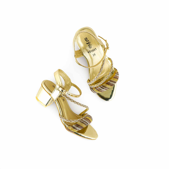 Girls Golden Fancy Sandal KD9885