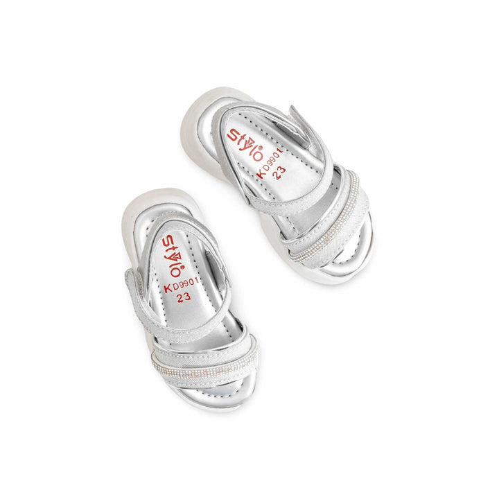 Girls Silver Fancy Sandal KD9901