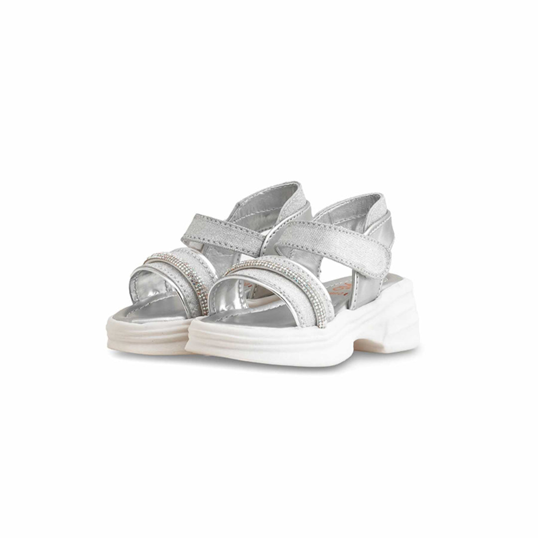 Girls Silver Fancy Sandal KD9901