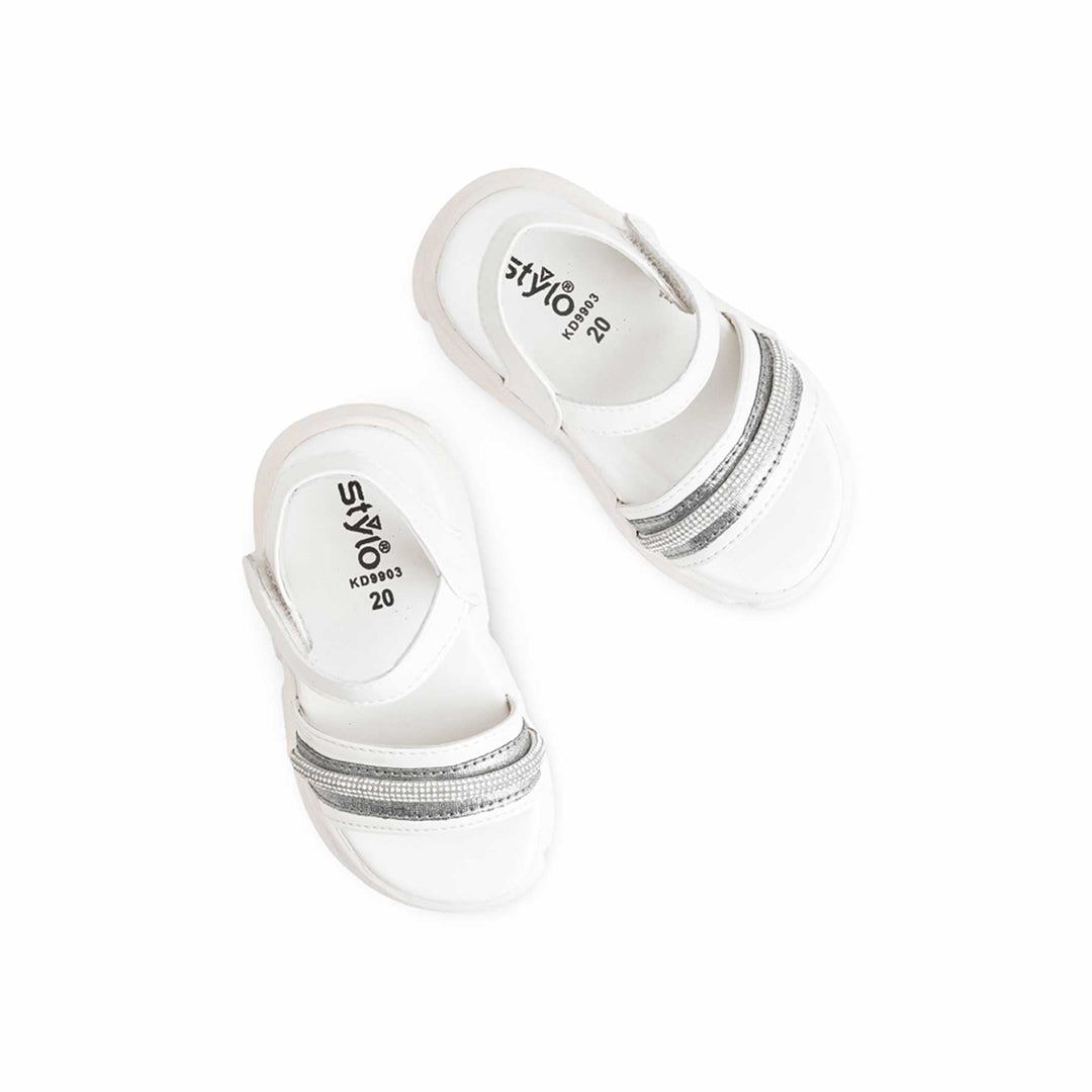 Girls White Casual Sandal KD9903