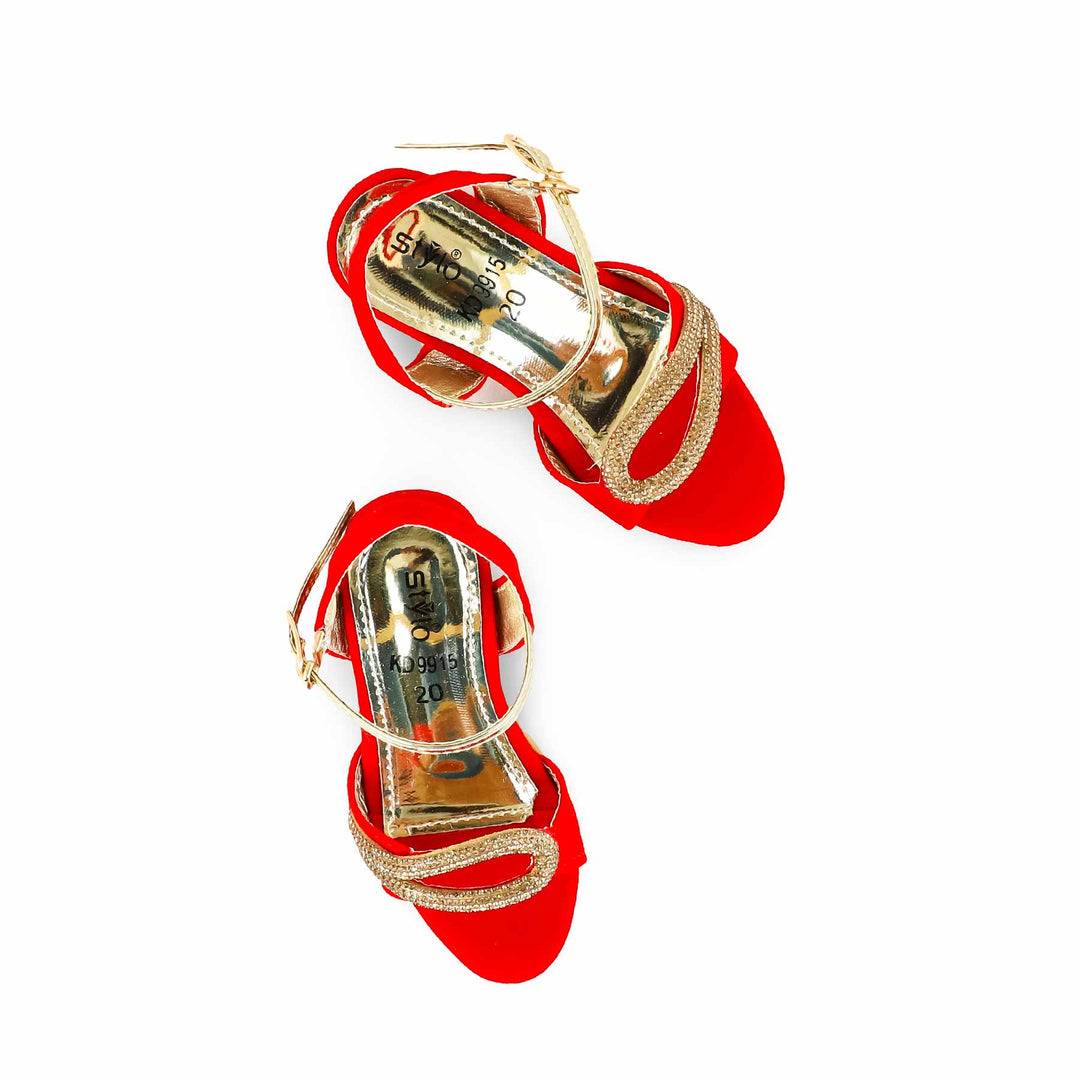 Girls Red Fancy Sandal KD9915