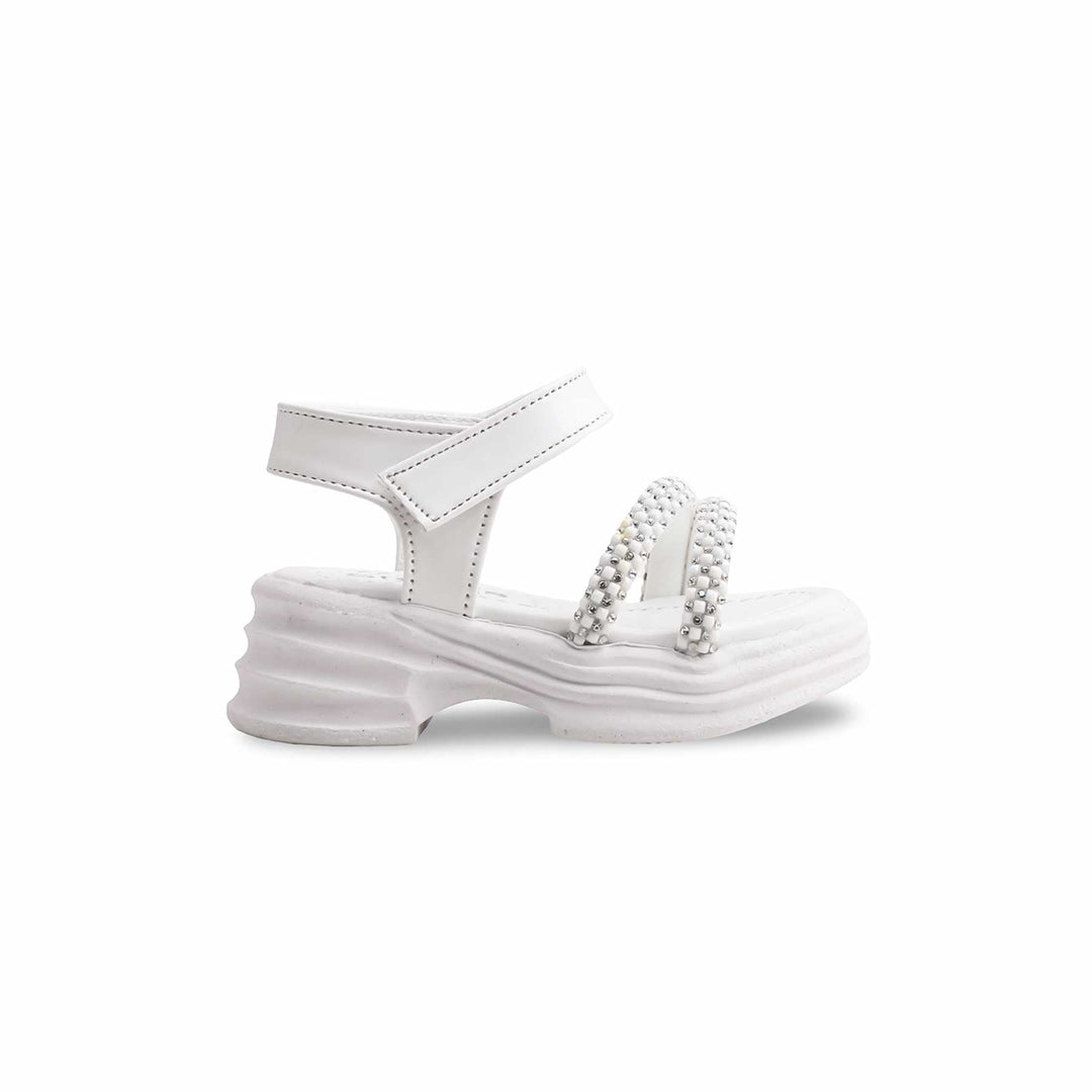 Girls White Formal Sandal KD9916