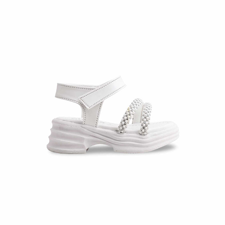 Girls White Formal Sandal KD9916