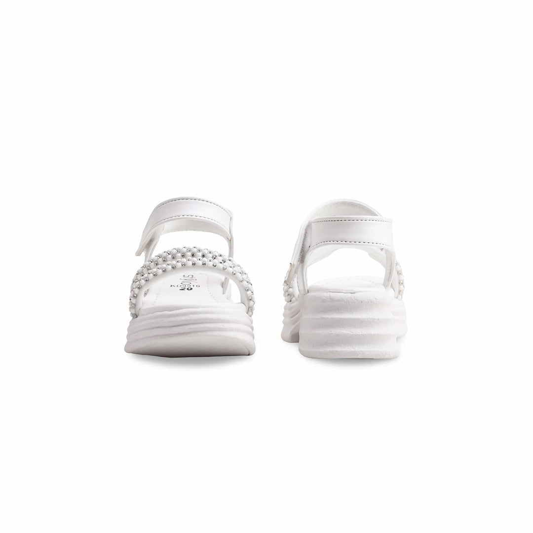 Girls White Formal Sandal KD9916