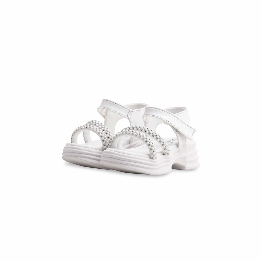Girls White Formal Sandal KD9916