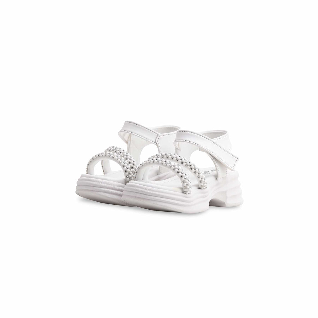 Girls White Formal Sandal KD9916