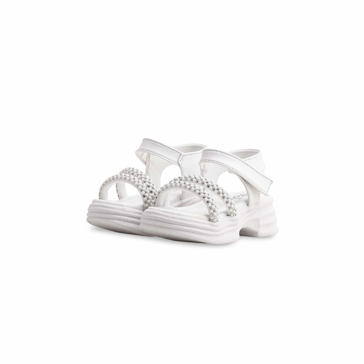 Girls White Formal Sandal KD9916