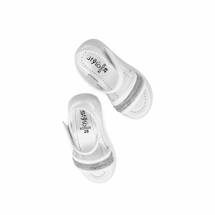 Girls White Formal Sandal KD9920