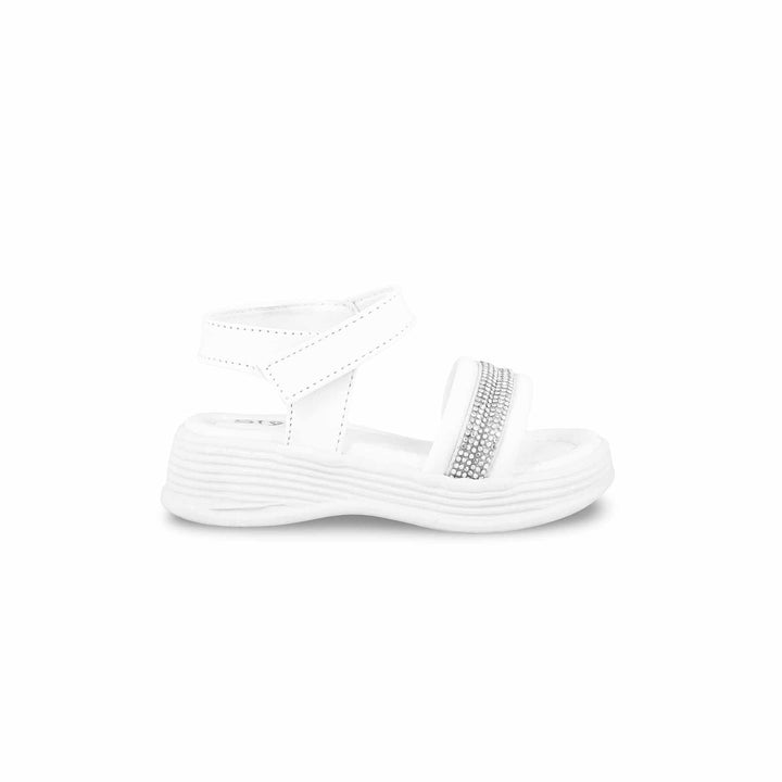 Girls White Formal Sandal KD9920