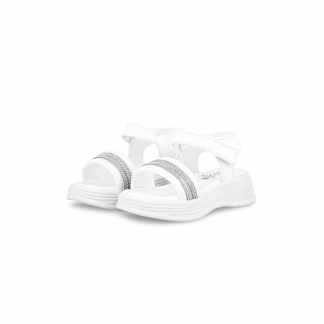 Girls White Formal Sandal KD9920