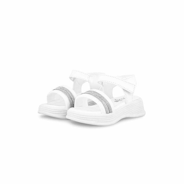 Girls White Formal Sandal KD9920