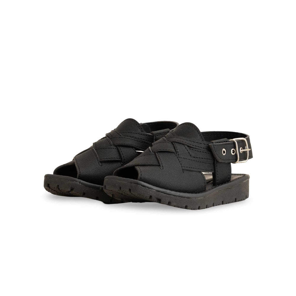 Boys Black Peshawari Chappal KD9934