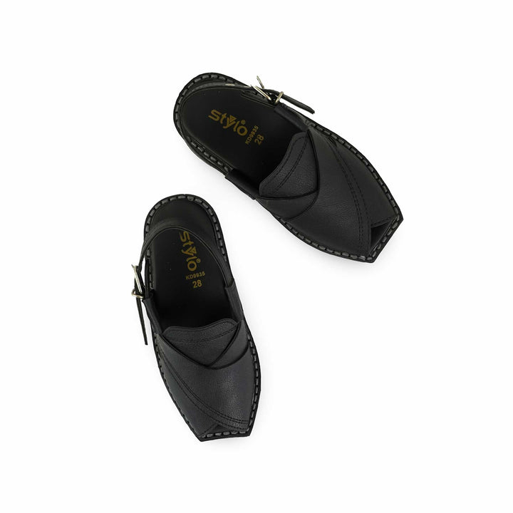 Boys Black Peshawari Chappal KD9935