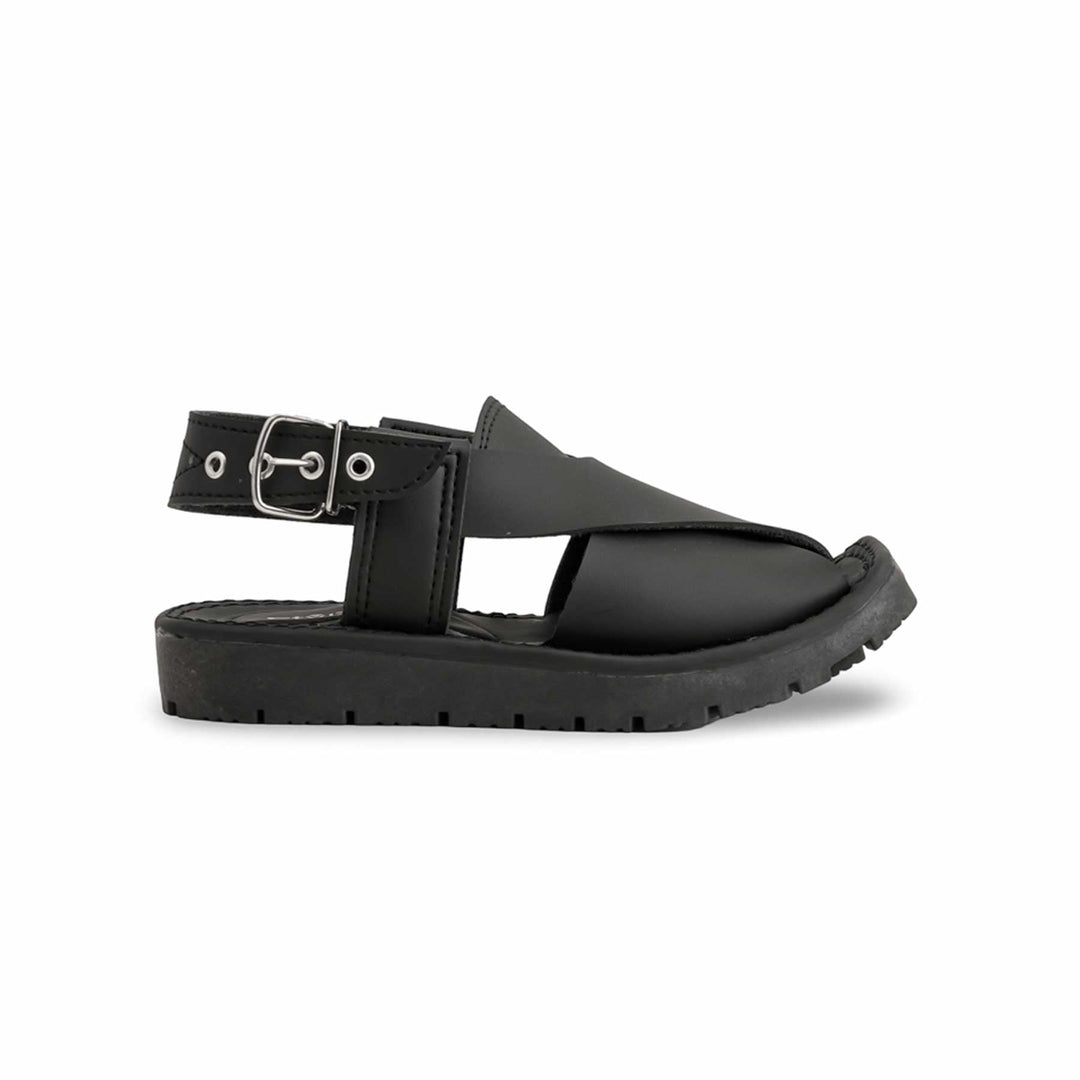 Boys Black Peshawari Chappal KD9958