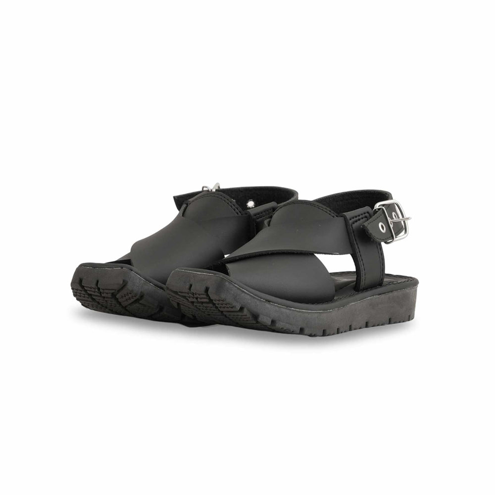 Boys Black Peshawari Chappal KD9958