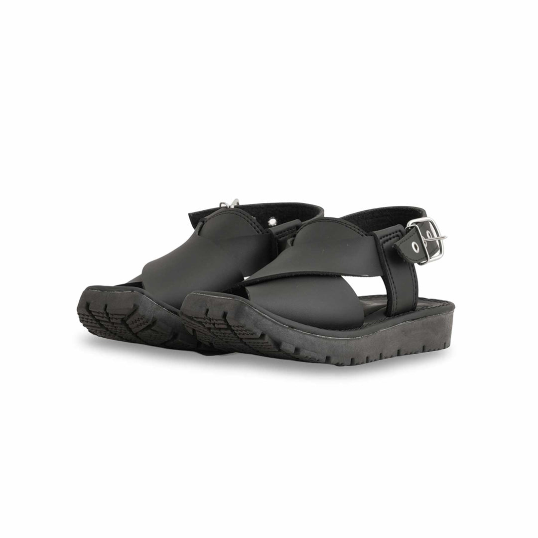 Boys Black Peshawari Chappal KD9958
