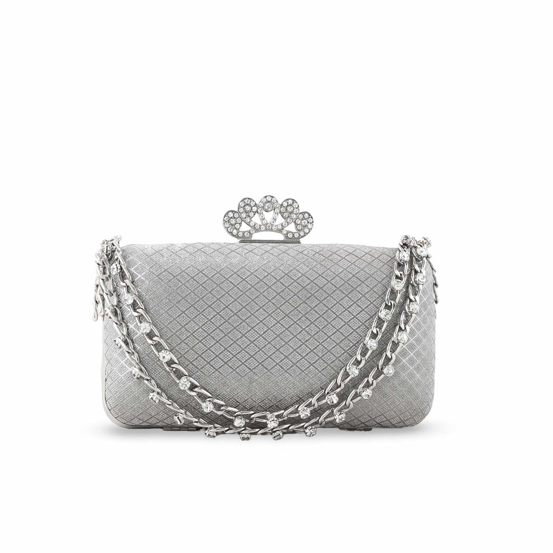 Silver Fancy Clutch P15337